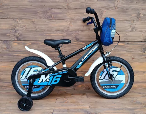 Bicicleta copii Capriolo Mustang black blue 16