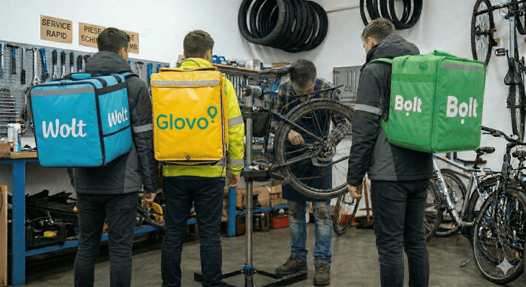 Service biciclete pentru Curieri Glovo, Wolt și Bolt Food: Cum să îți păstrezi bicicleta pe drum și să nu pierzi nicio comandă 2 Service biciclete pentru Curieri Glovo, Wolt și Bolt Food